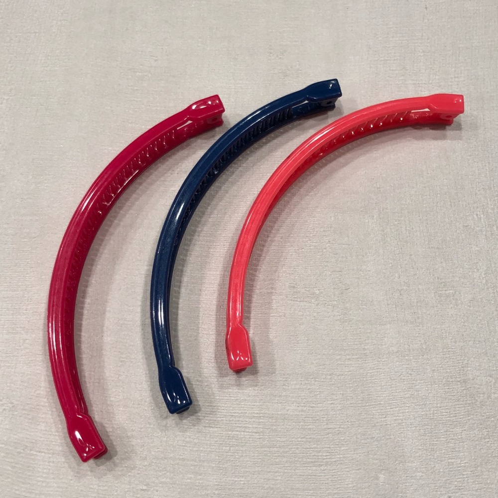 Vintage retro hair Banana clips set of 3